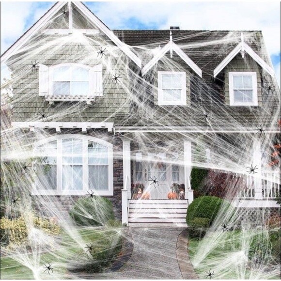 NEW 1400sqft Spiderwebs with 30 Spiders - Picture 1 of 5